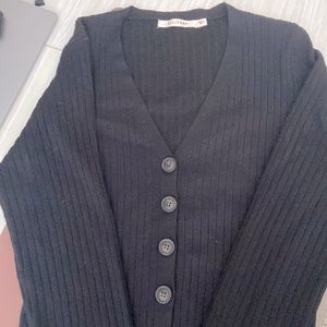 Ellison long sleeved fitted rib-knit midi dress